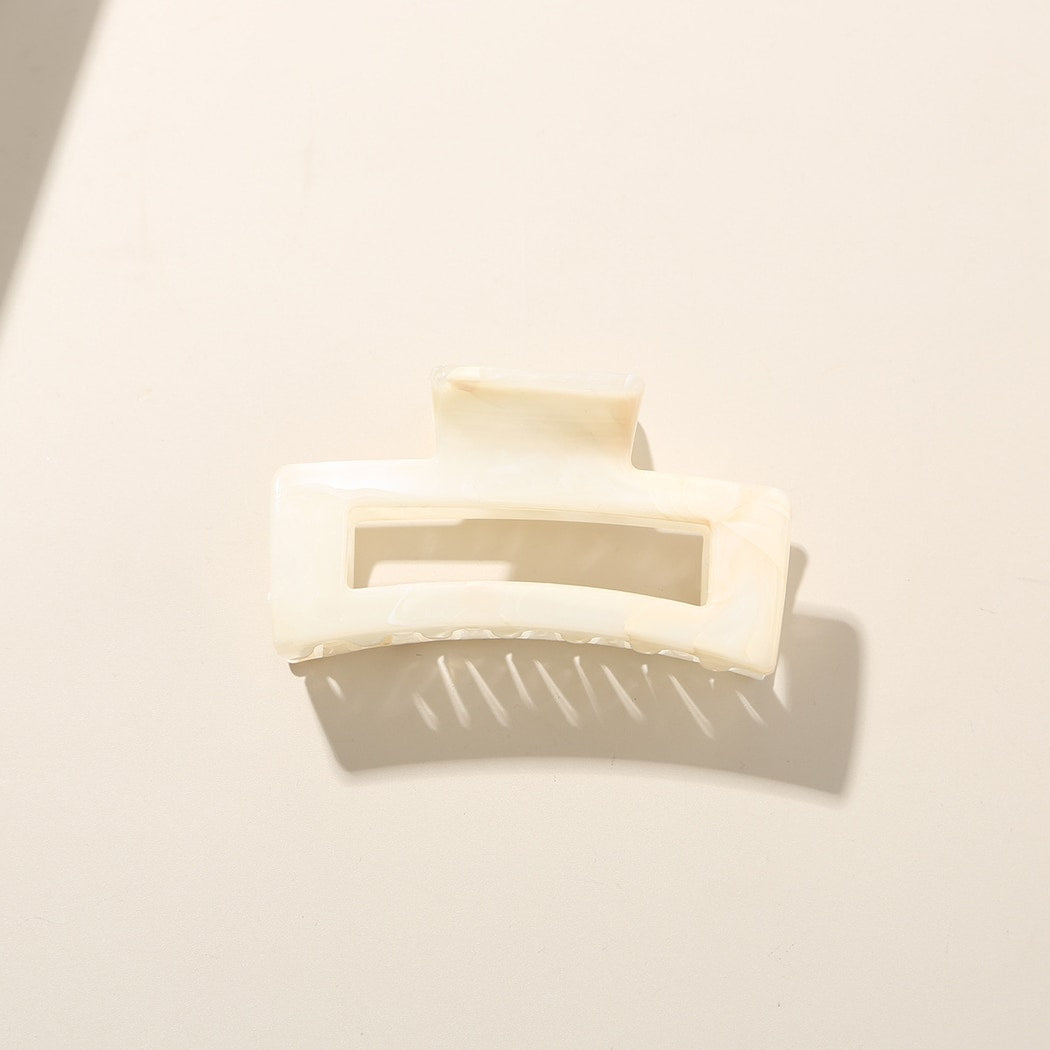 Beau - Marble Pattern Rectangle PS Hair Claw Clip