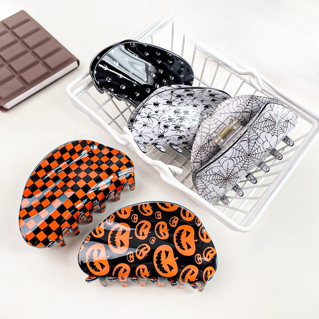 Beau - Novelty Halloween Spiderweb Print Claw Clip