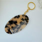 Keypus - Oval Leopard Print Comb Keychain