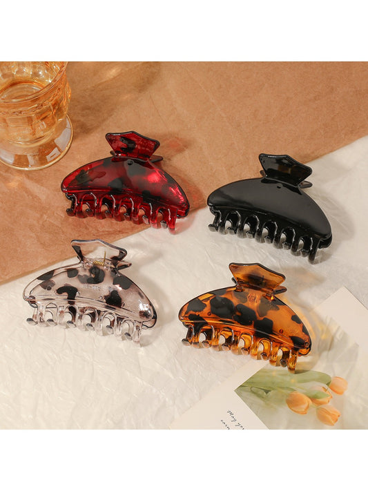Beau - Leopard Print Half Round Claw Clip