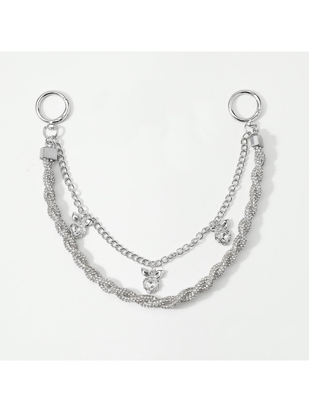 Keypus - Y2K Heart Chain Decorative Bag Charm Keychain