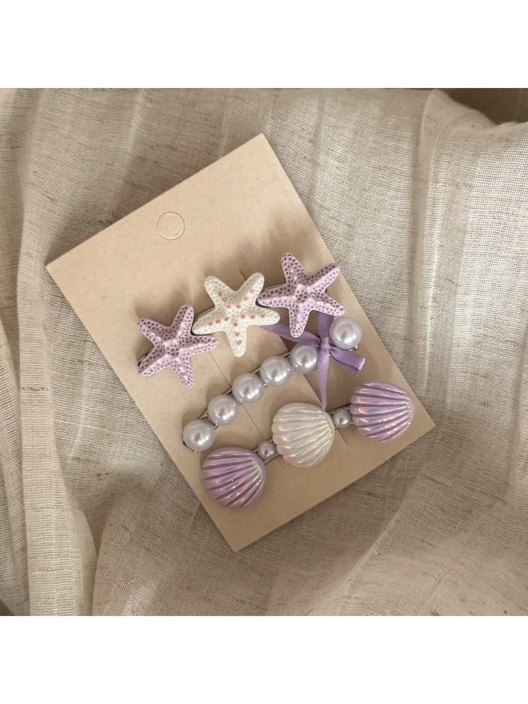 Beau - Acrylic Alloy Starfish Hair Clip Set