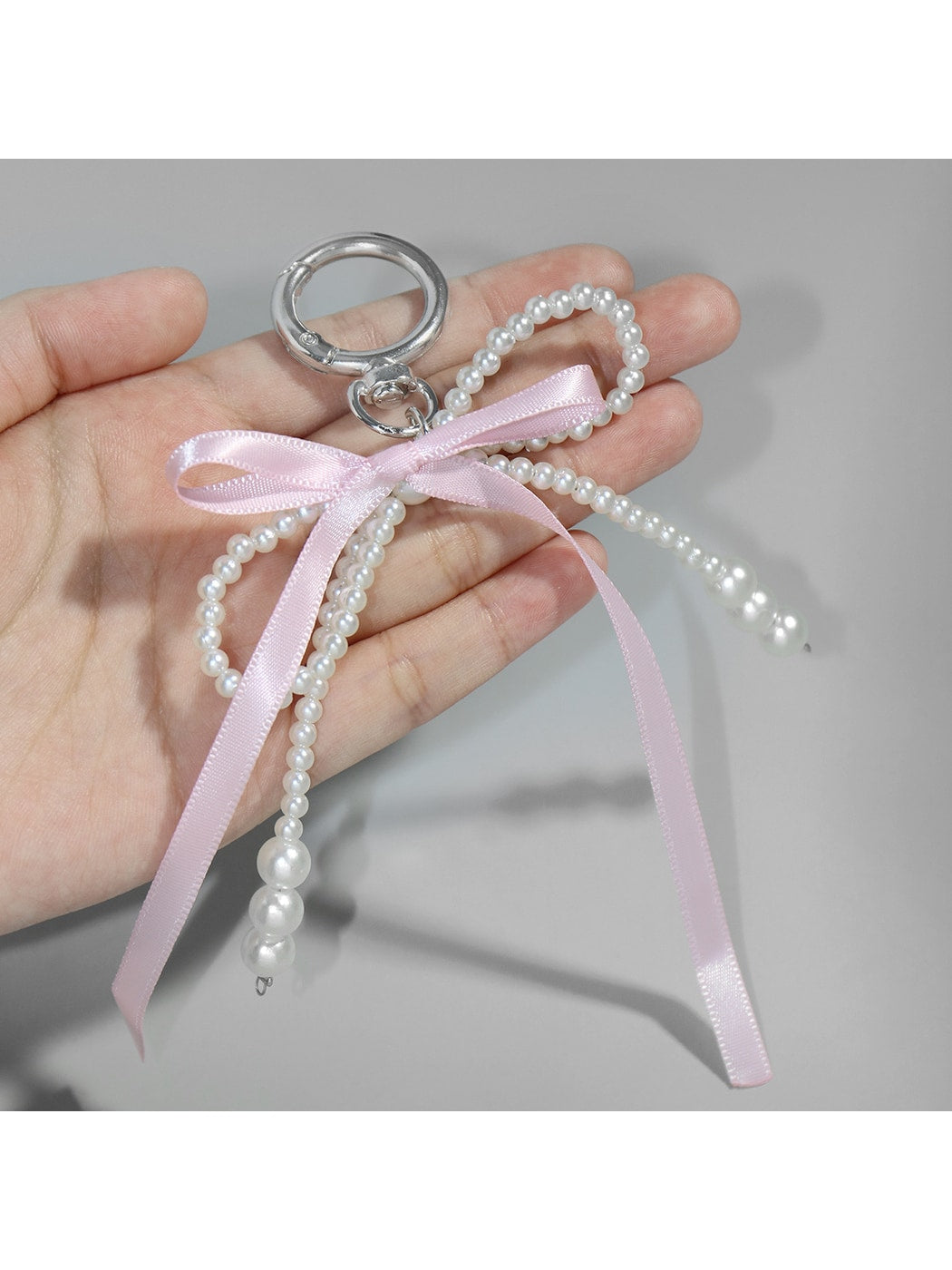 Keypus - Beaded Ribbon Bow Pendant Key Ring Keychain