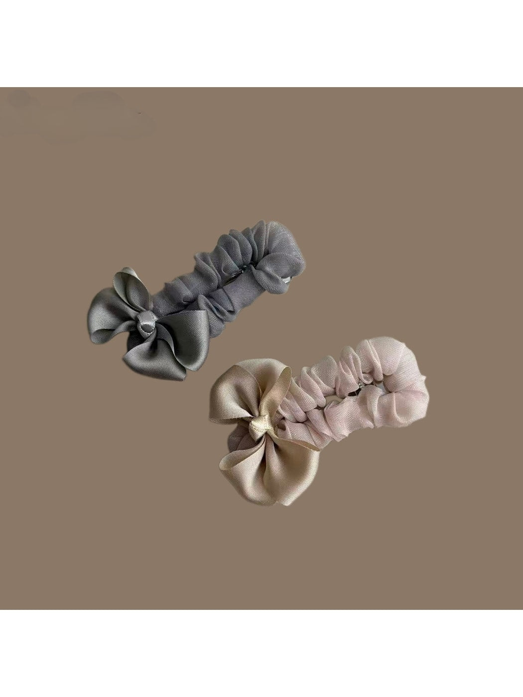 Beau - Pleated Fabric Bow Side Hair Clip