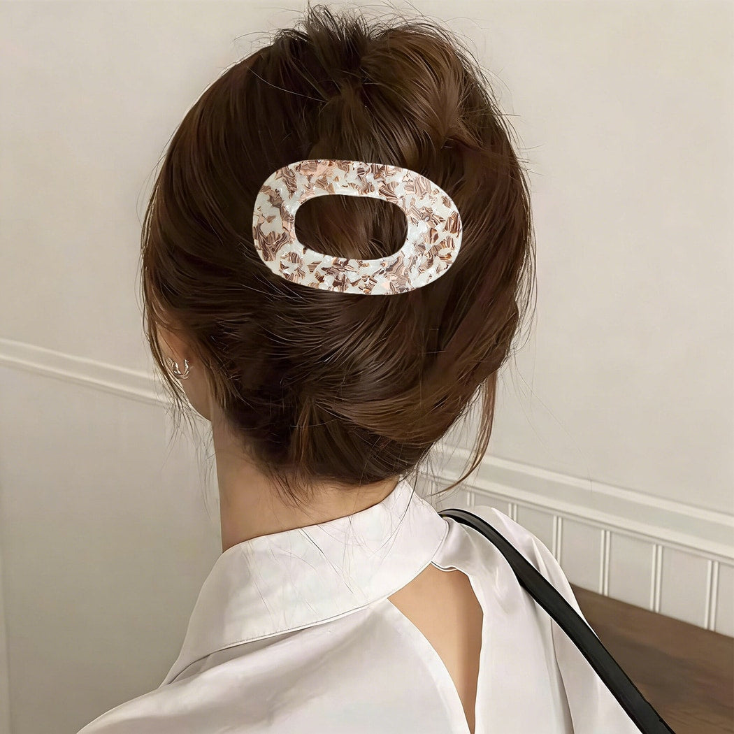 Beau - Flat Curved Oval Acetate Hair Clip