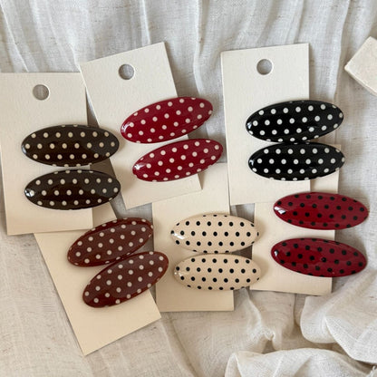 Beau - Polka Dot Oval Side Barrette