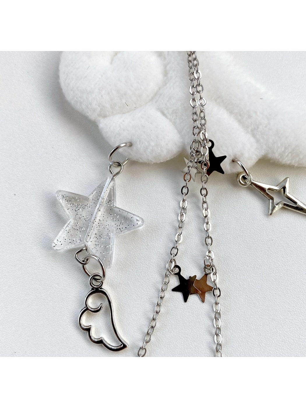 Keypus - Retro Y2K Angel Wing Star Chain Keychain