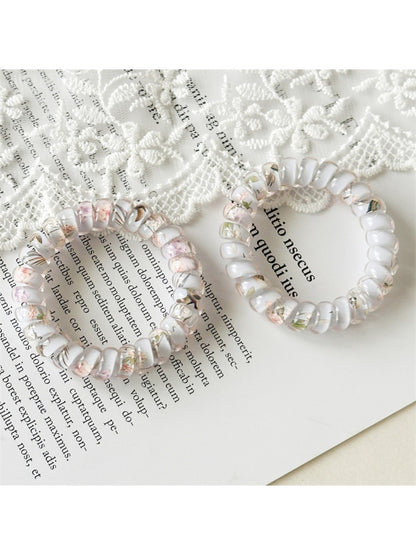 Gifty - Floral Print Telephone Hair Ring