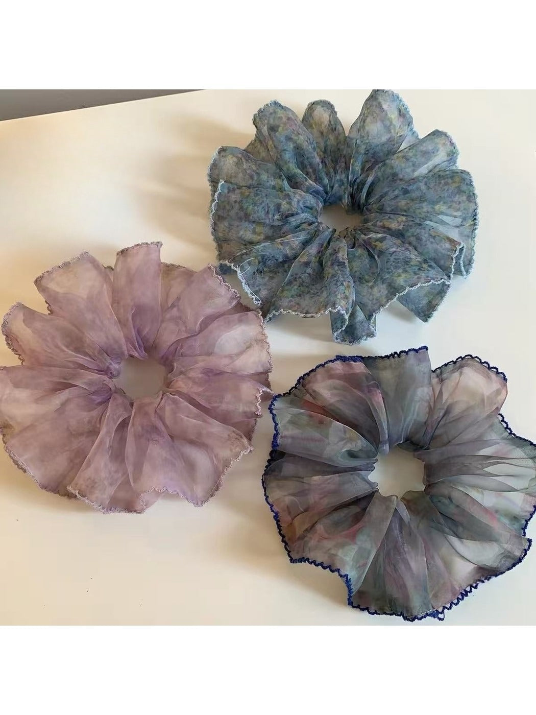 Gifty - Vintage Floral Polyester Ponytail Scrunchie