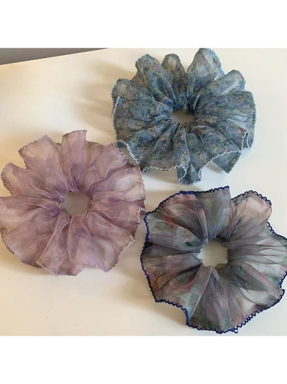 Gifty - Vintage Floral Polyester Ponytail Scrunchie