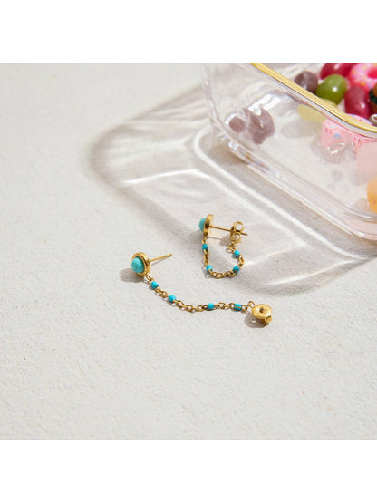Earedge - Vintage Blue Tassel Earrings