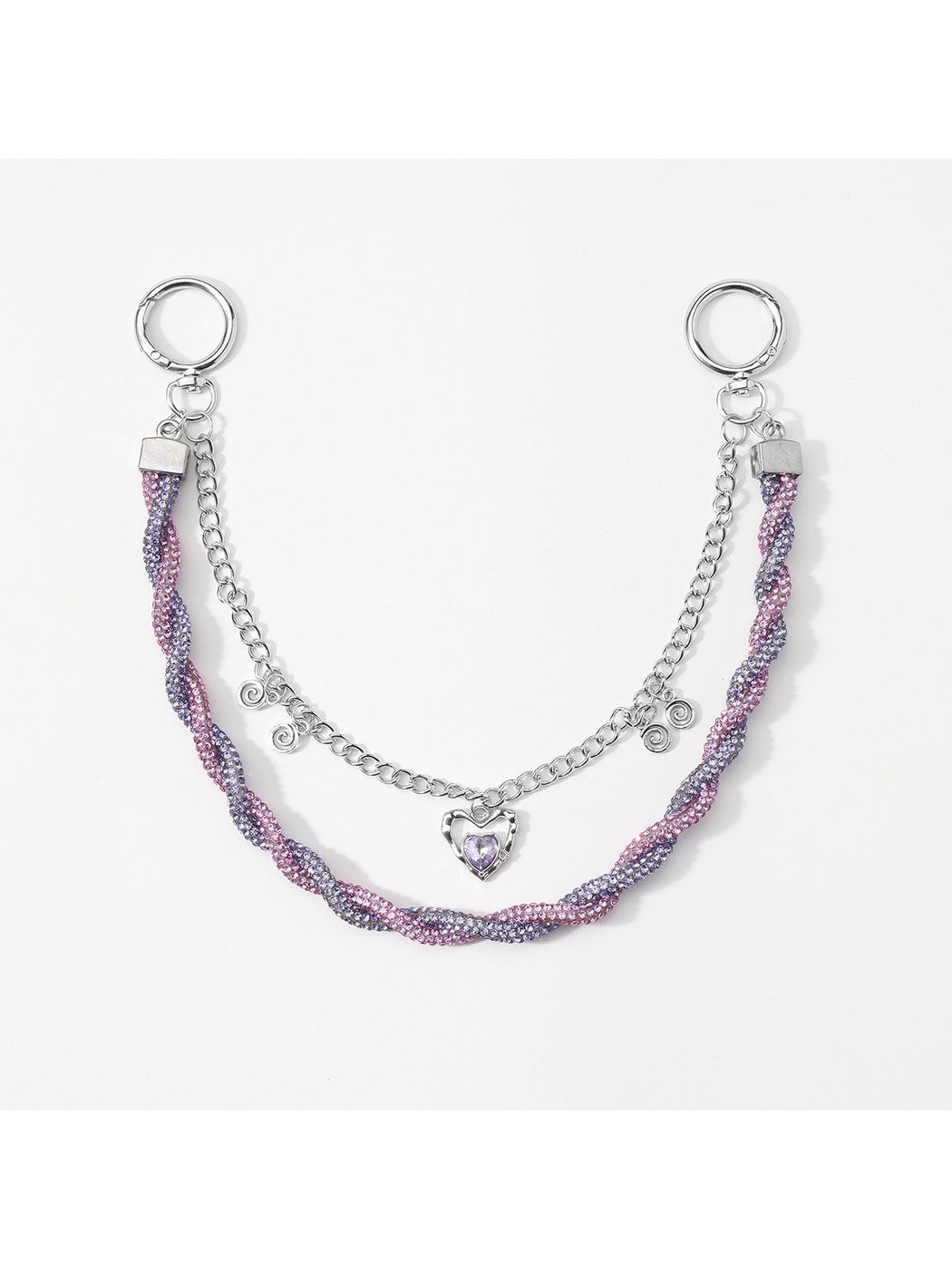 Keypus - Y2K Heart Chain Decorative Bag Charm Keychain