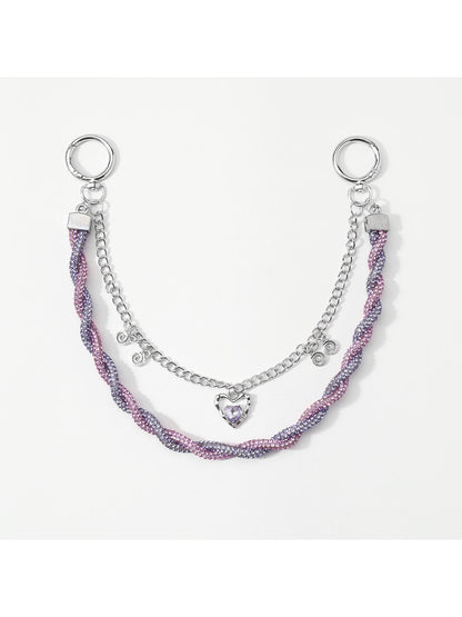 Keypus - Y2K Heart Chain Decorative Bag Charm Keychain