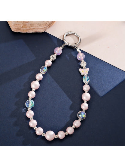 Keypus - Butterfly Beaded Phone Charm Keychain