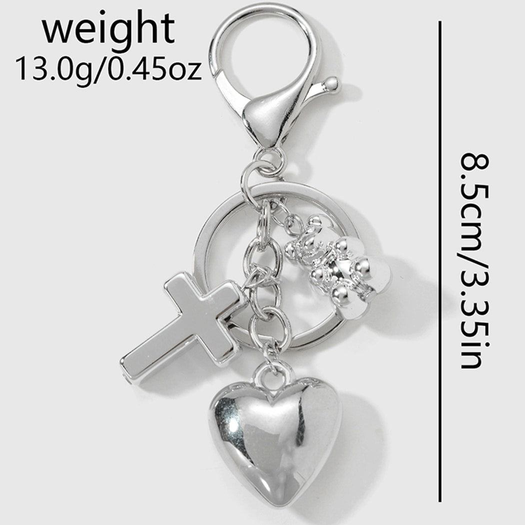 Keypus - Y2K Cross and Wing Pendant Keychain