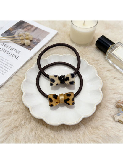 Gifty - Leopard Print Bow Hair Clip Hair Tie
