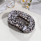 Beau - Floral Print Flat Oval Spring Claw Clip
