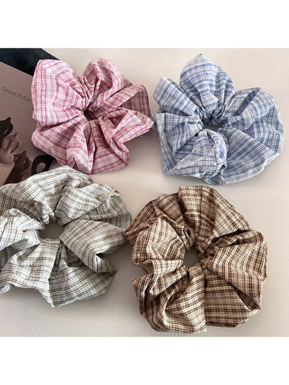 Gifty - Elegant Simple Plaid Scrunchie