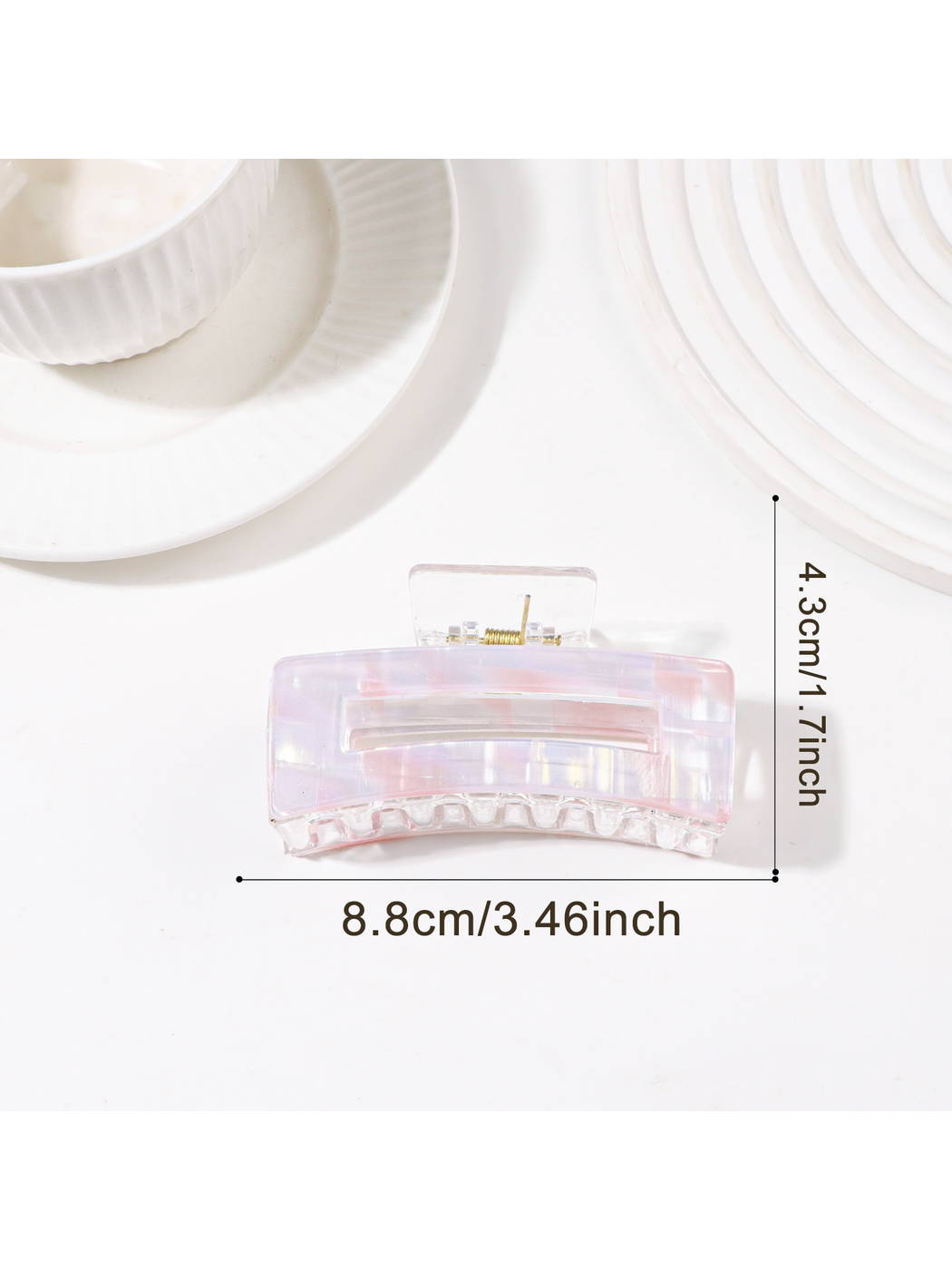 Beau - Iridescent Transparent Cutout Claw Clip