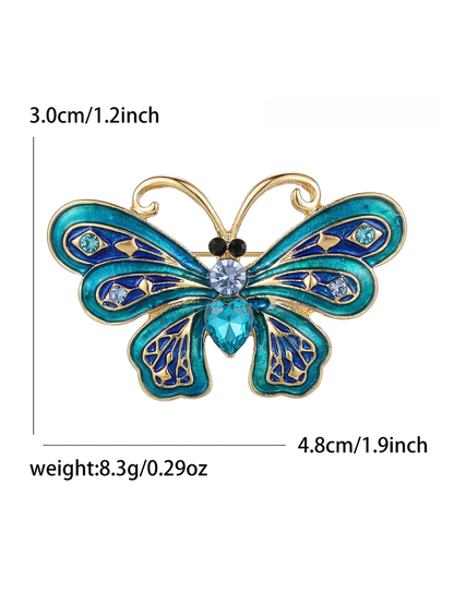 Brovia - Color Enamel Butterfly Insect Alloy Brooch
