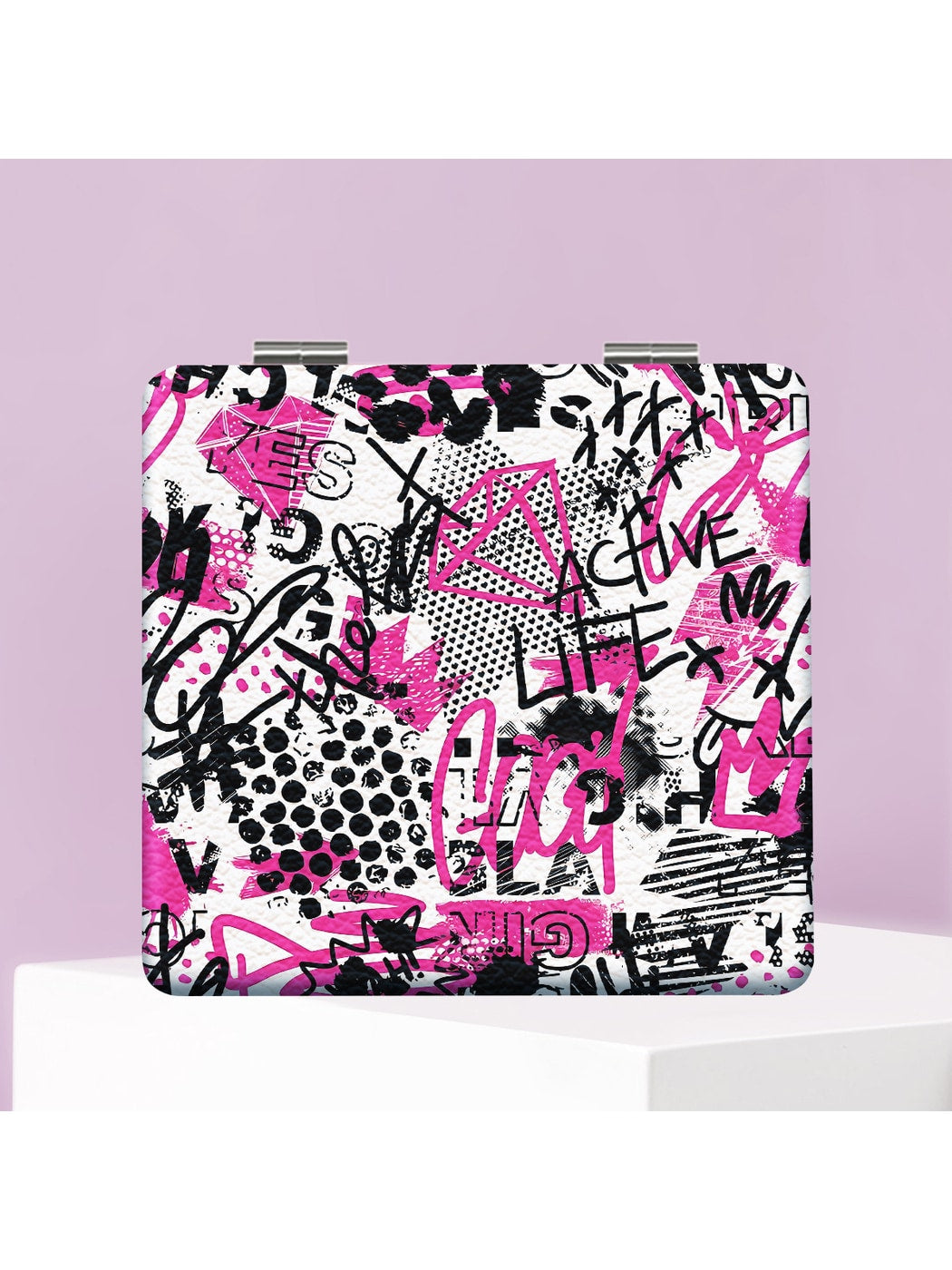Mirroray - Y2K Graffiti Square Foldable Pocket Mirror