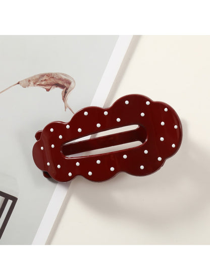 Beau - Polka Dot Cloud Shape PC Duckbill Hair Clip