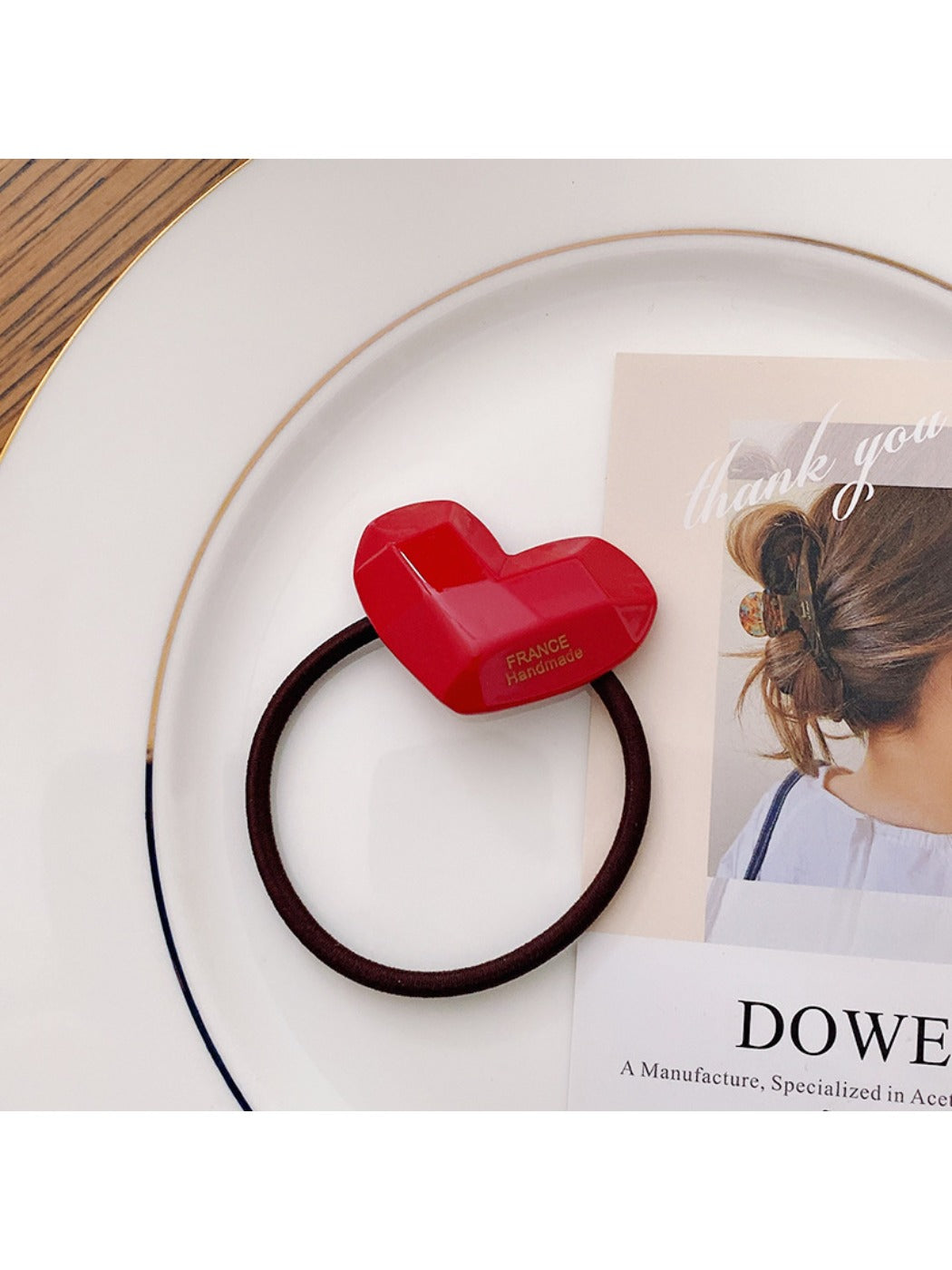 Gifty - Candy Color Heart Acetate Hair Ties Ponytail