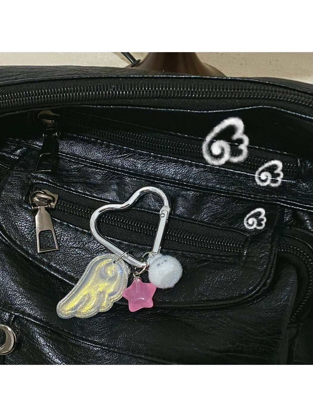 Keypus - Acrylic Bunny Angel Wing Star Bag Charm Keychain