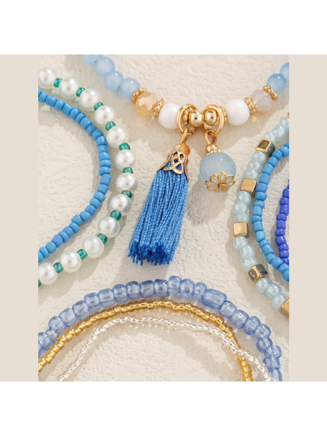 Lovra - Bohemian Layered Beaded Tassel Bracelet