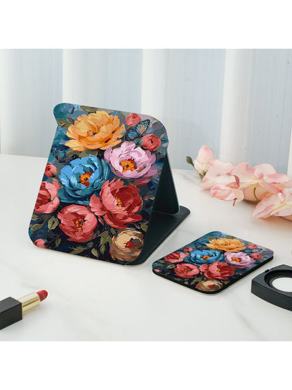 Mirroray - Floral Double-Sided Printed Folding Makeup Mirror