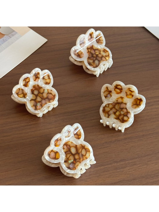 Beau - Acetate Cat Paw Pattern Hair Claw Clip