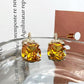 Earedge - Geometric Rhinestone Square Stud Earrings
