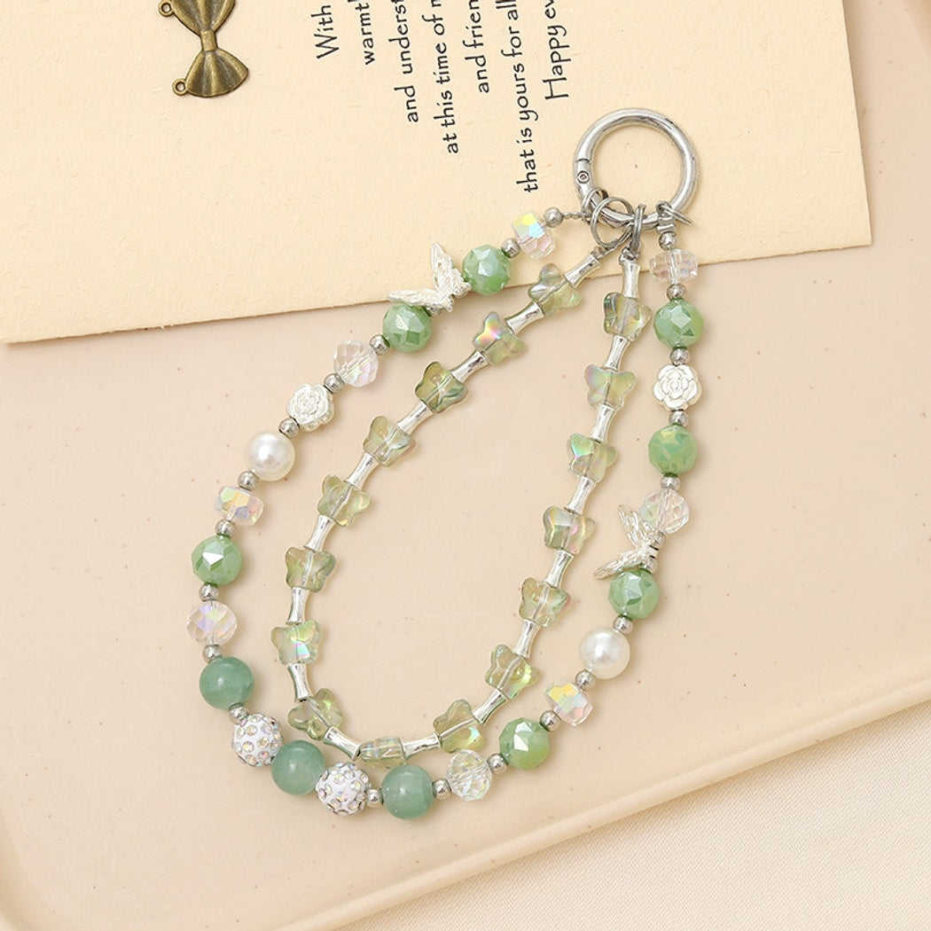 Keypus - Double Chain Beaded Butterfly Keychain