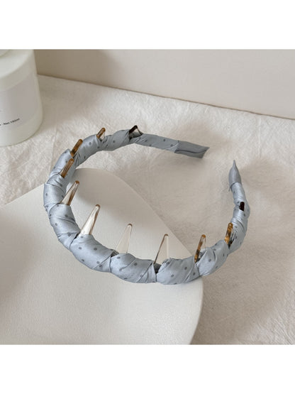 Gifty - Plaid Geometric Wavy Polyester Headband