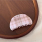 Beau - Glossy Plaid Acrylic Curved Hair Claw Clip
