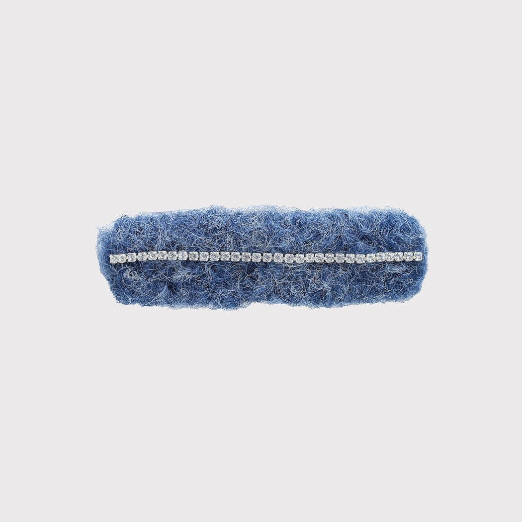 Beau - Cute Blue Plush Textured Hair Clip