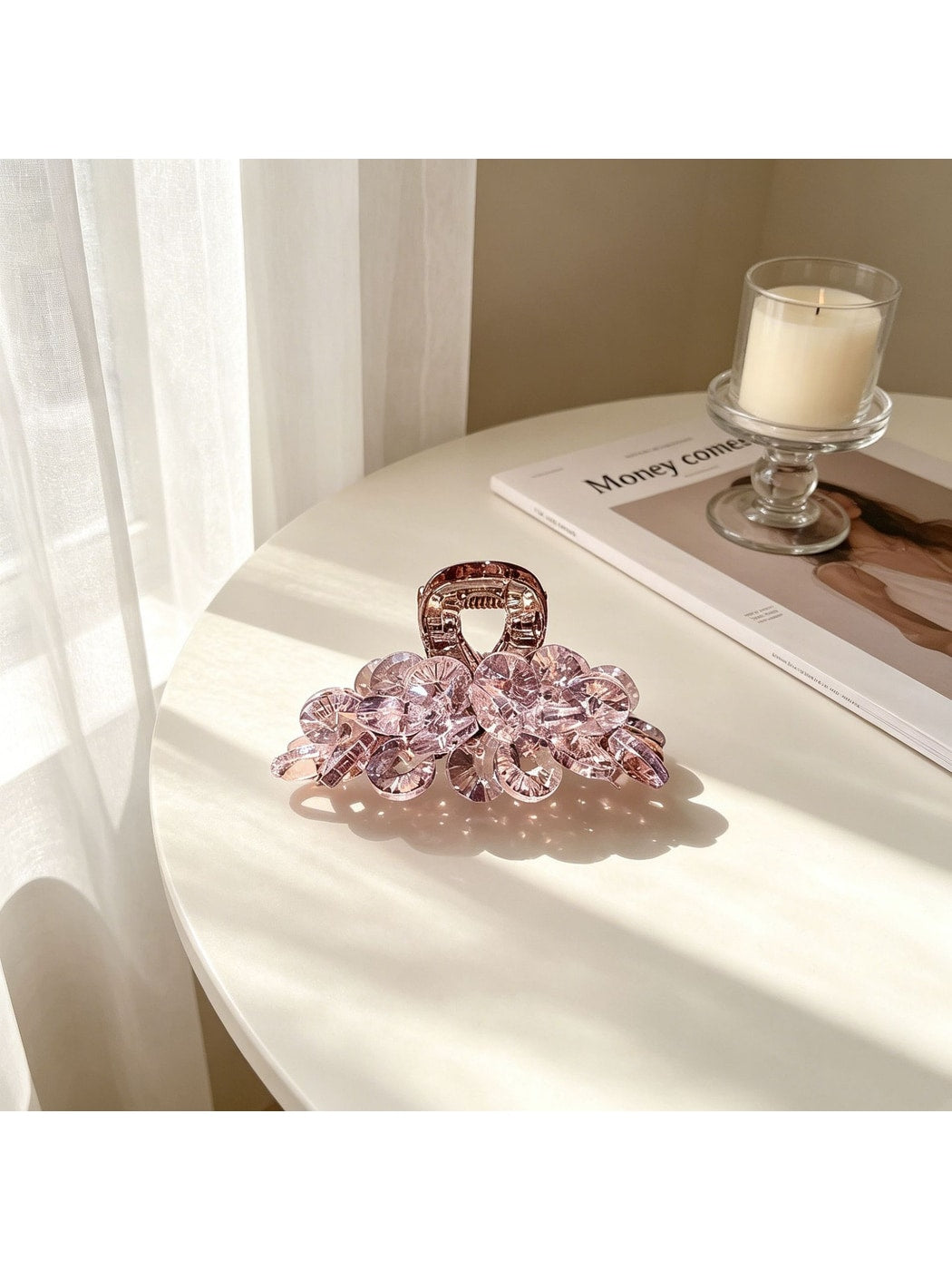 Beau - Decorative Shiny Flower Cluster Claw Hair Clip