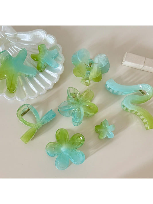 Beau - Glossy Gradient Starfish and Flower Claw Clip