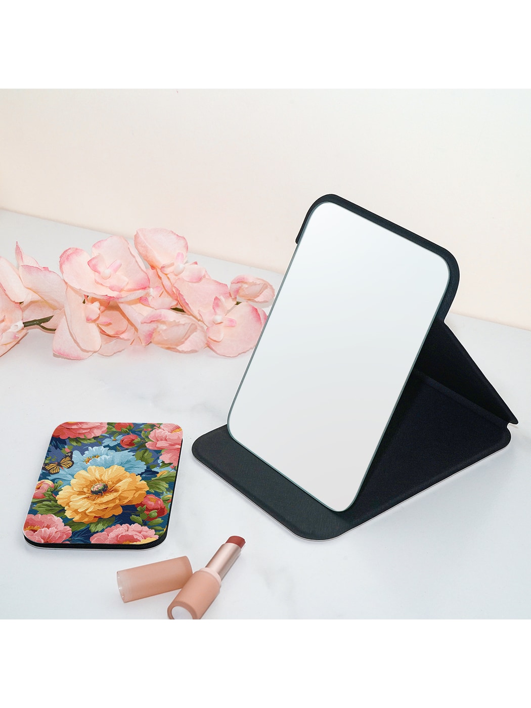 Mirroray - Butterfly Floral Double Sided Printed Folding Mirror