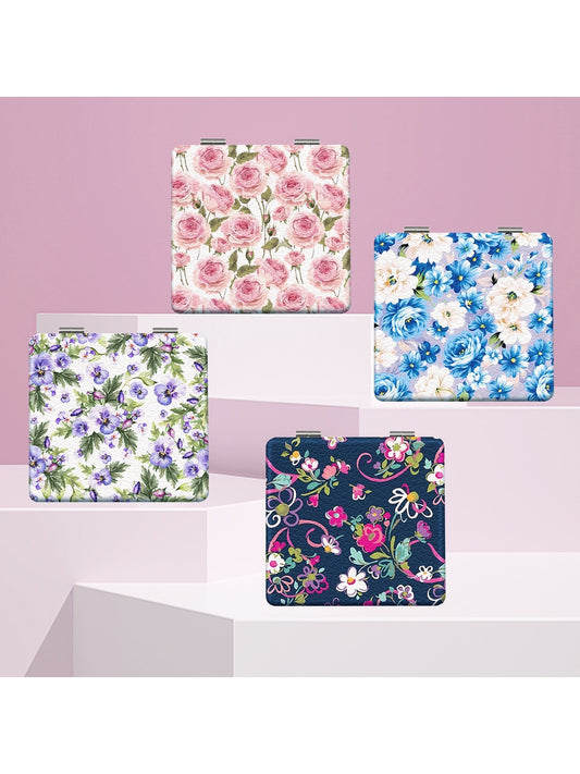 Mirroray - Floral Pattern Portable Folding Makeup Mirror