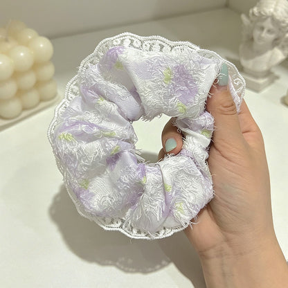 Gifty - Soft Floral Lace Look Polyester Scrunchie
