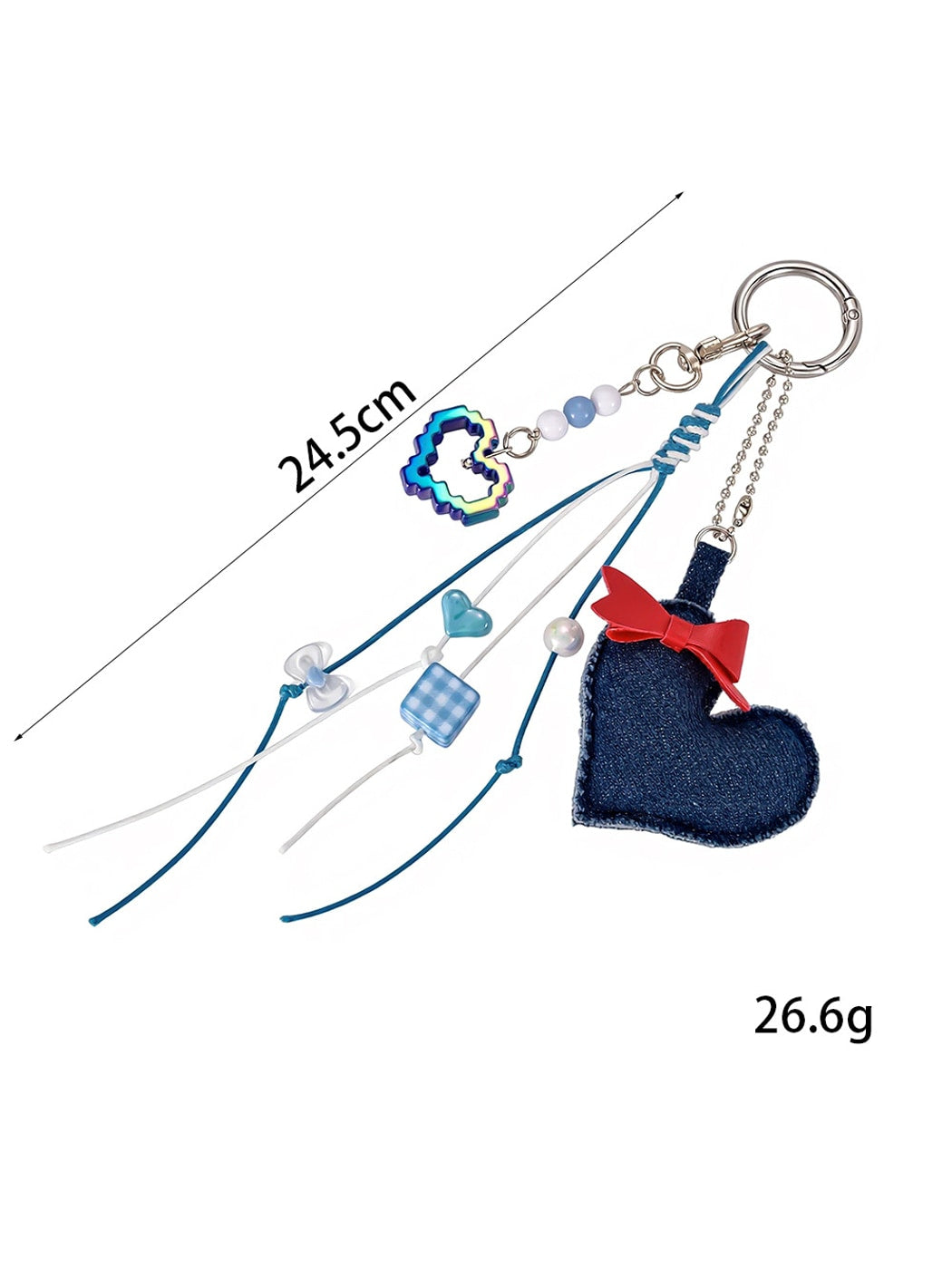 Keypus - Faux Leather Heart Bow Purse Charm Keychain