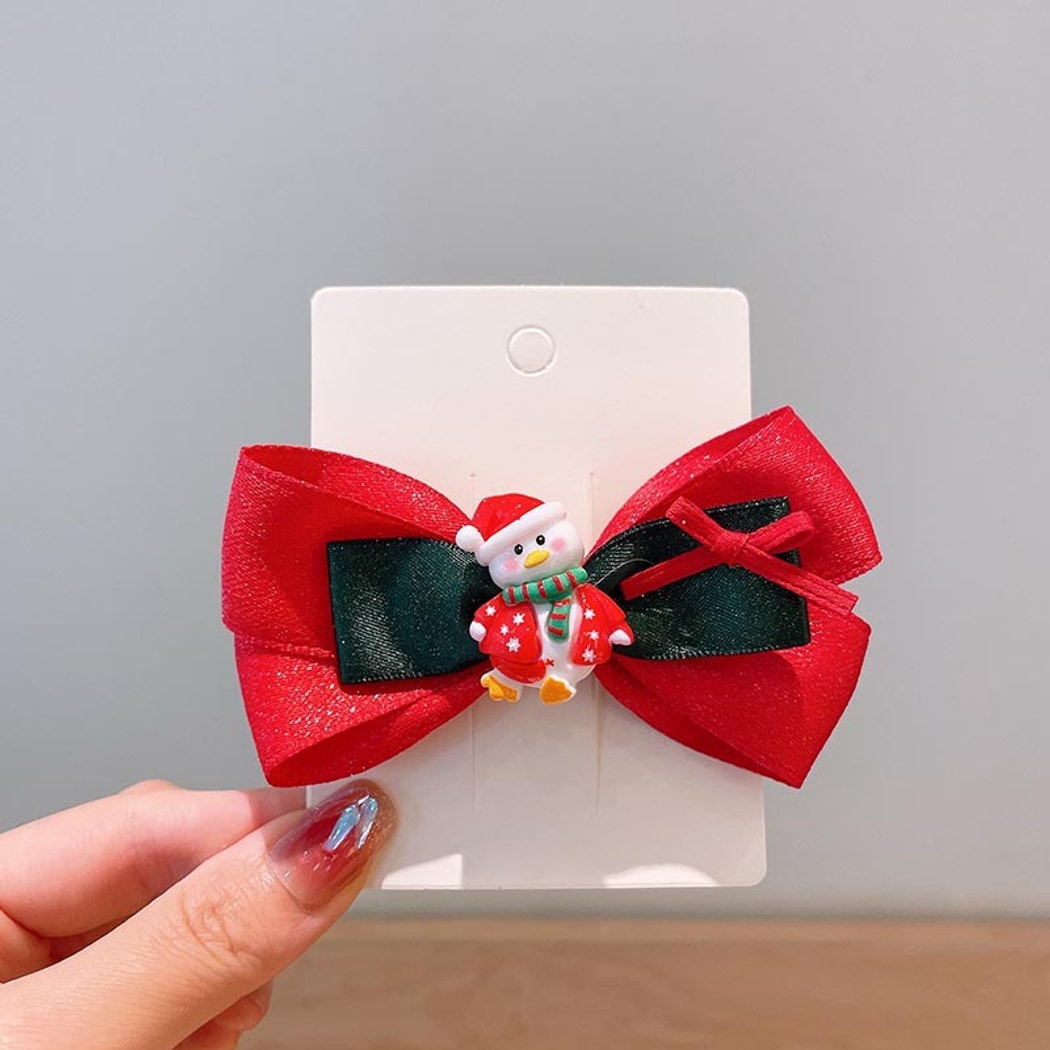 Beau - Christmas Bow Pom Pom Cartoon Hair Accessories