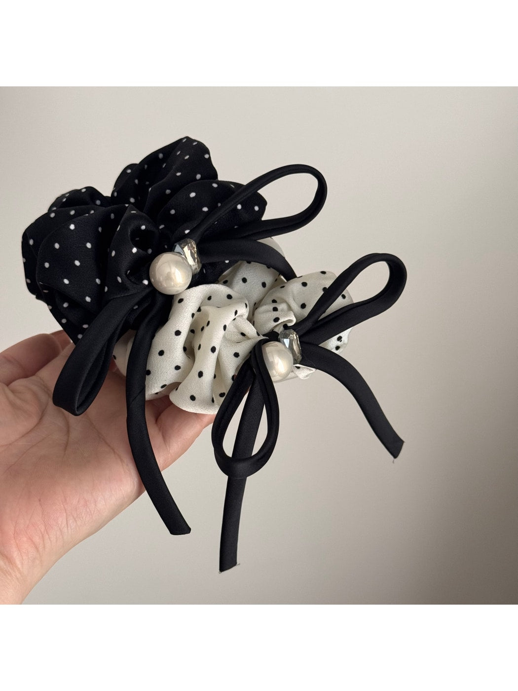 Gifty - Satin Look Ruffled Bow Accent Scrunchie