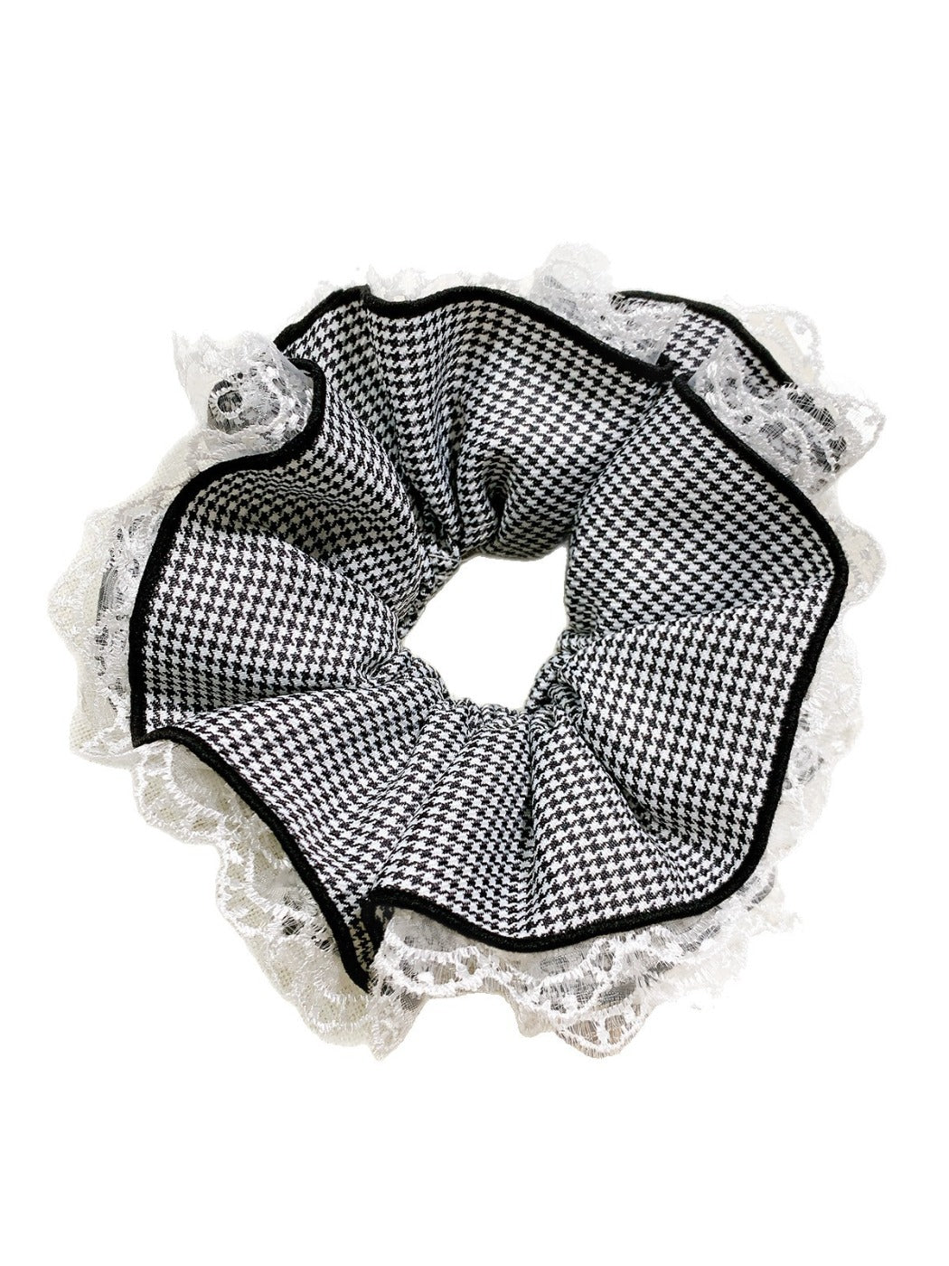 Gifty - Plaid Lace Scrunchie Bow Low Ponytail