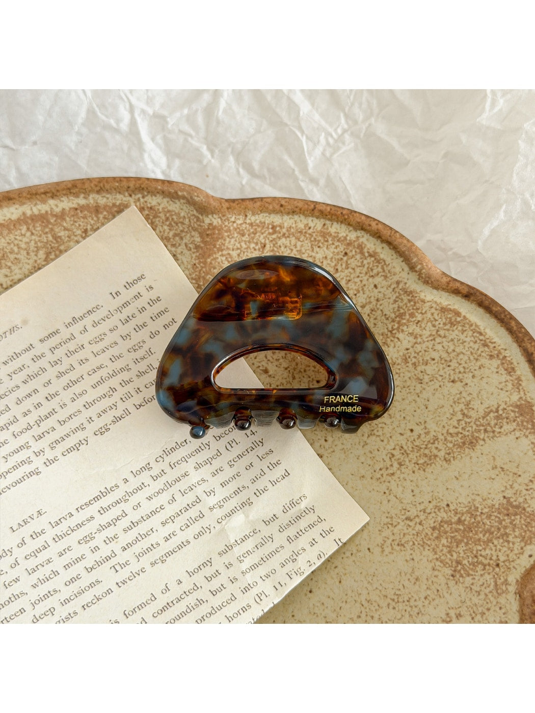 Beau - Semi Round Hollow Acetate Geometric Claw Clip