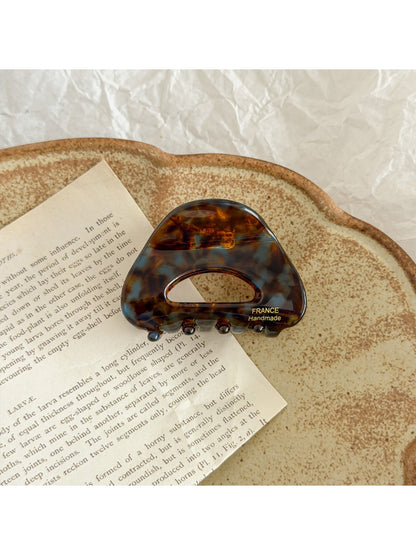 Beau - Semi Round Hollow Acetate Geometric Claw Clip
