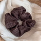 Gifty solid color scrunchie styled with casual outfit accessories