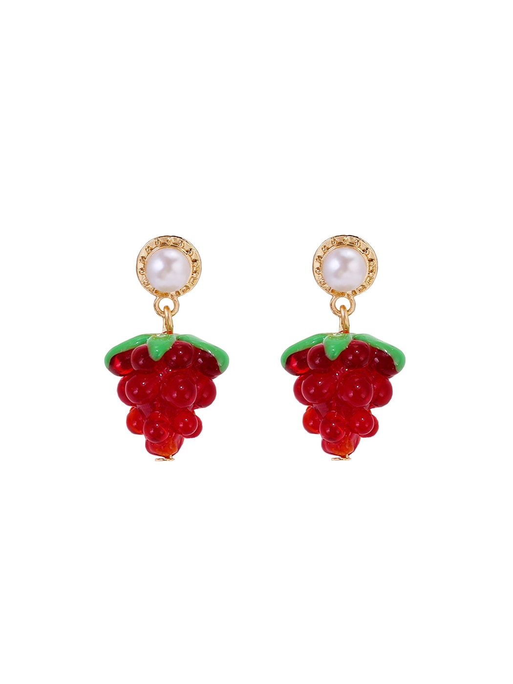 Earedge - Grape Cluster Fruit Drop Dangle Earrings