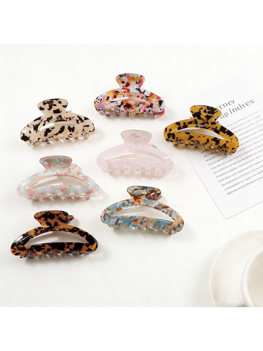 Beau - Color Spliced Openwork Hair Claw Clip